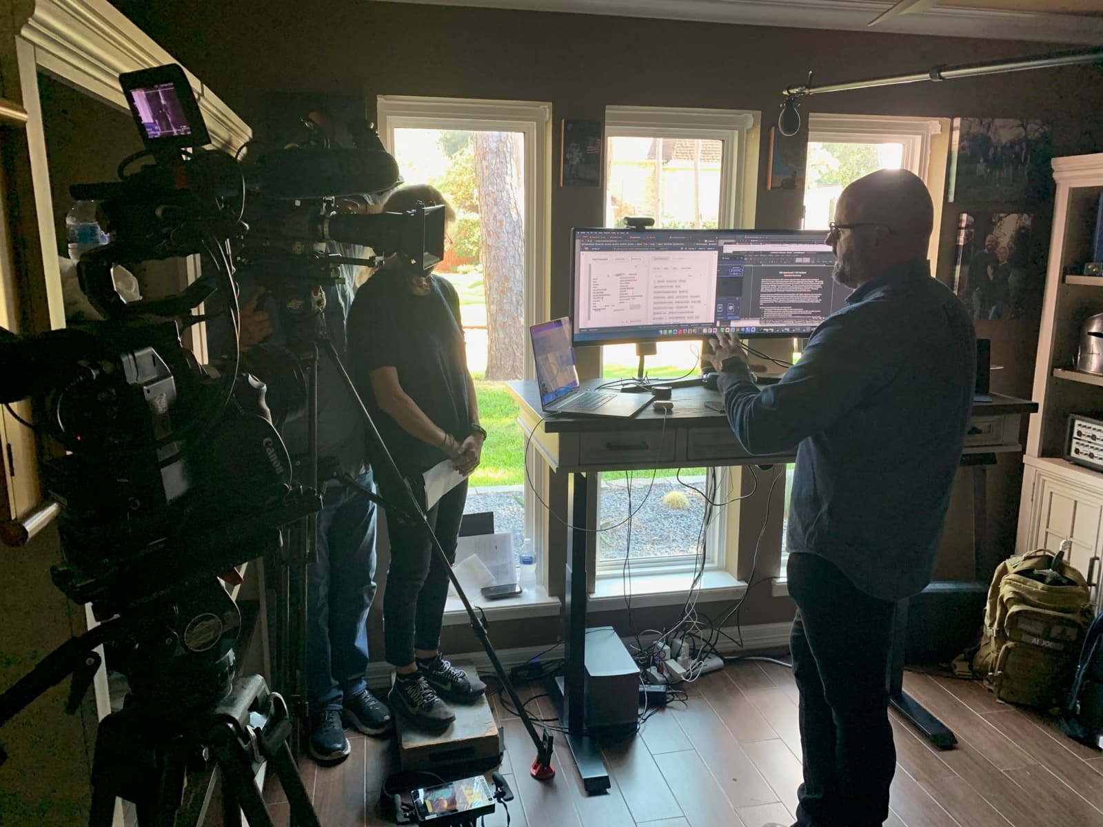Filming in the home studio