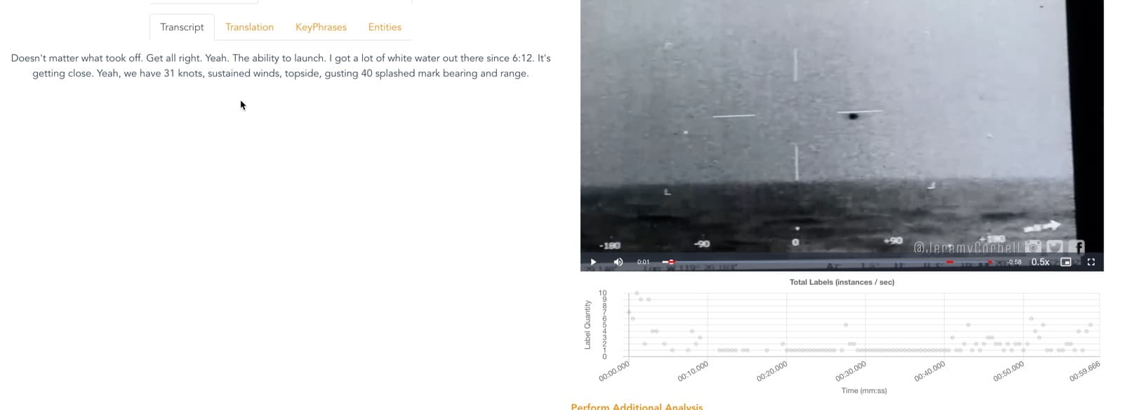 Speech-recognition transcript extracted from incident audio